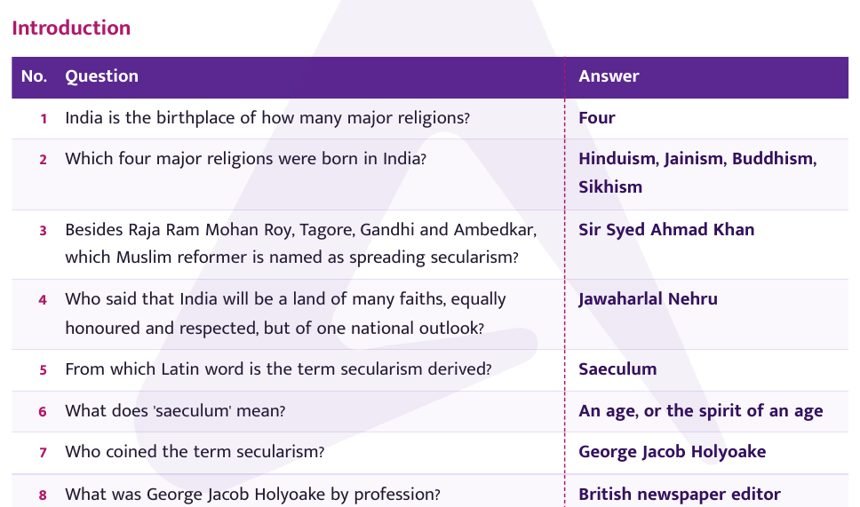 A GS One Liner page: questions on the left, answers in the right column