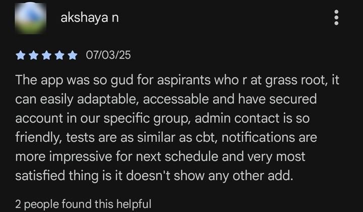akshaya n's review on Google Play
