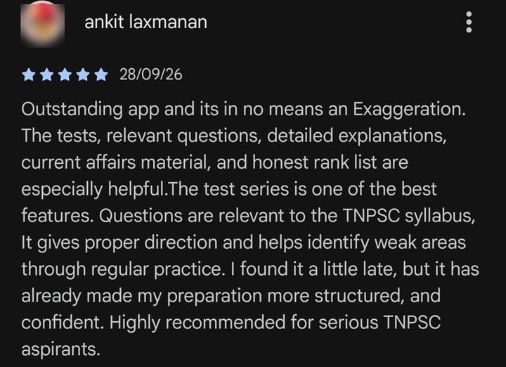ankit laxmanan's review on Google Play