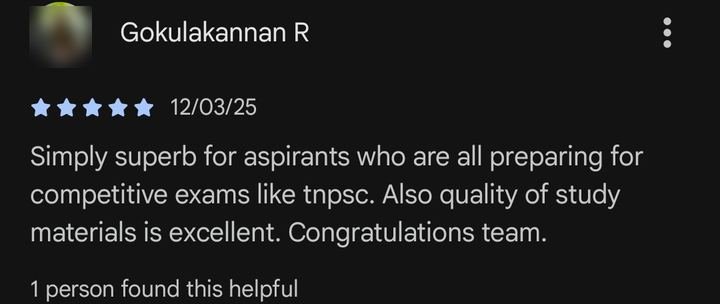 Gokulakannan R's review on Google Play