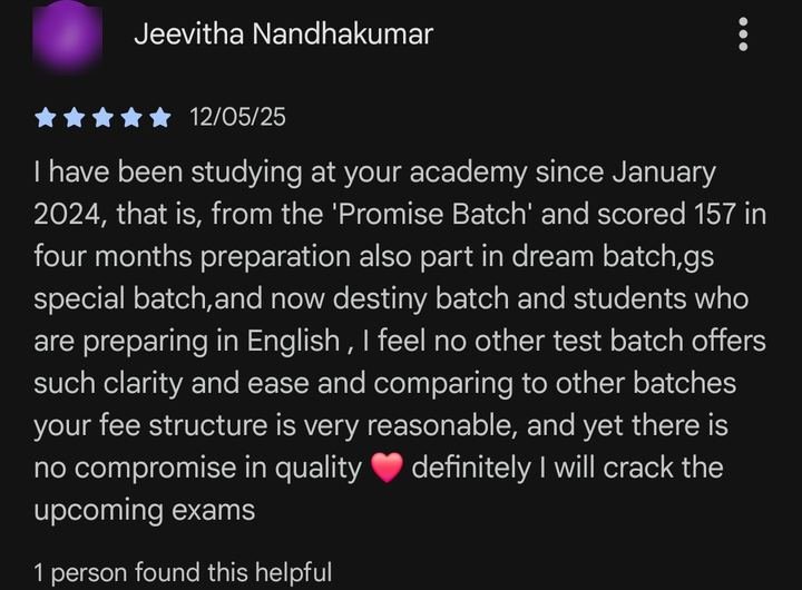 Jeevitha Nandhakumar's review on Google Play