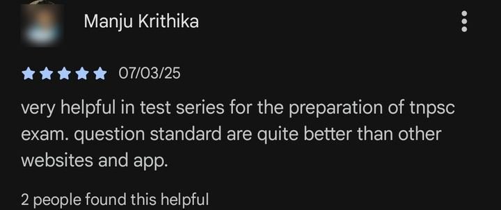 Manju Krithika's review on Google Play