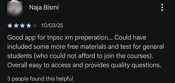 Naja Bismi's review on Google Play