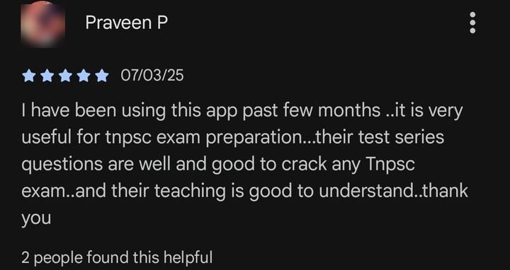 Praveen P's review on Google Play