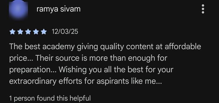 ramya sivam's review on Google Play