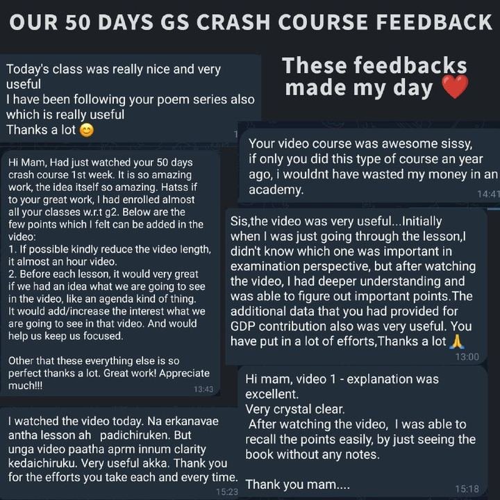 Original message from a student about 50 Days GS Crash Course