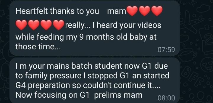 Original message from a student about Videos and Mains batch
