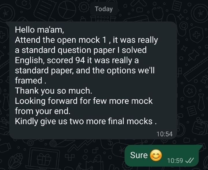 Original message from a student about Group 2 Mock Test 1