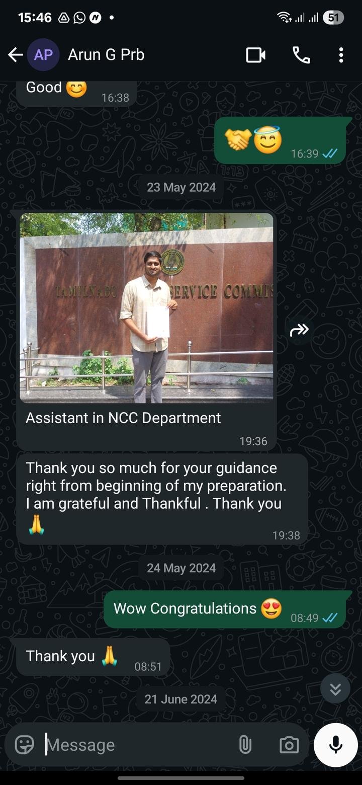 Arun G: message to ArivArk Academy